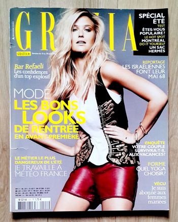 Magazine Grazia aout 2011 spécial Bar Refaeli