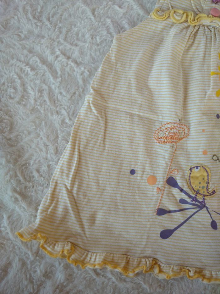 Robe été Fille 3mois Fleurs Oiseaux Pik Ouic 100% coton - photo numéro 4