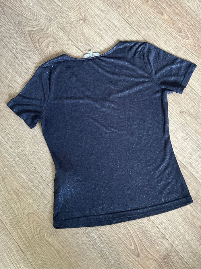 Teeshirt gris foncé pailleté à manches courtes Morgan taille M jamais porté - photo numéro 8