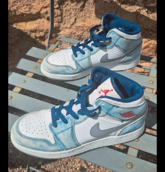 Sneakers montantes 1 Mid French Blue Fire Red Jordan