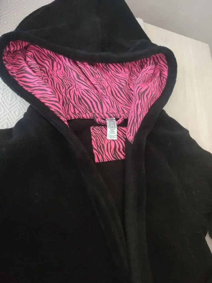 Robe de chambre noir panthère xs 14 ans - photo numéro 2