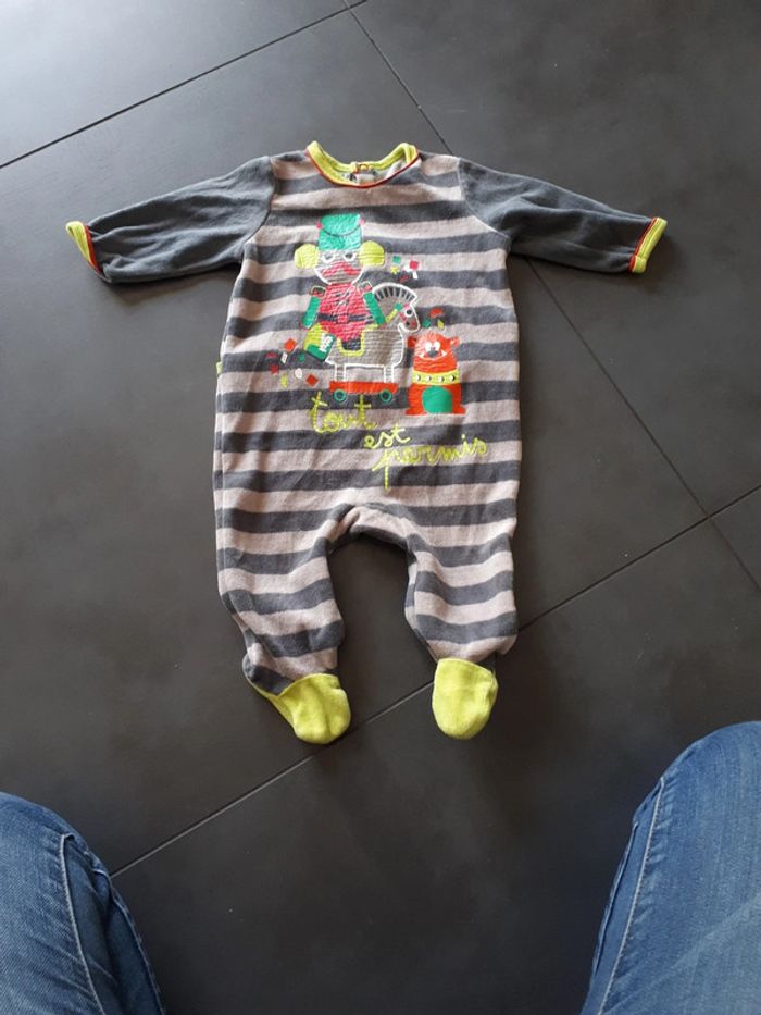 Grenouillère velours petit beguin 3 mois