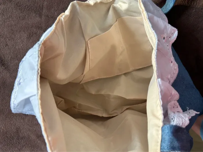 Sac à main souple broderie et dentelle - photo numéro 5