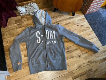 Sweat à capuche gris superdry très bon état L