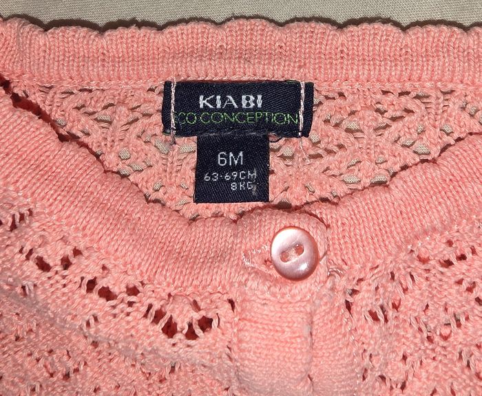 Gilet fin ajouré saumon 6 mois - photo numéro 4