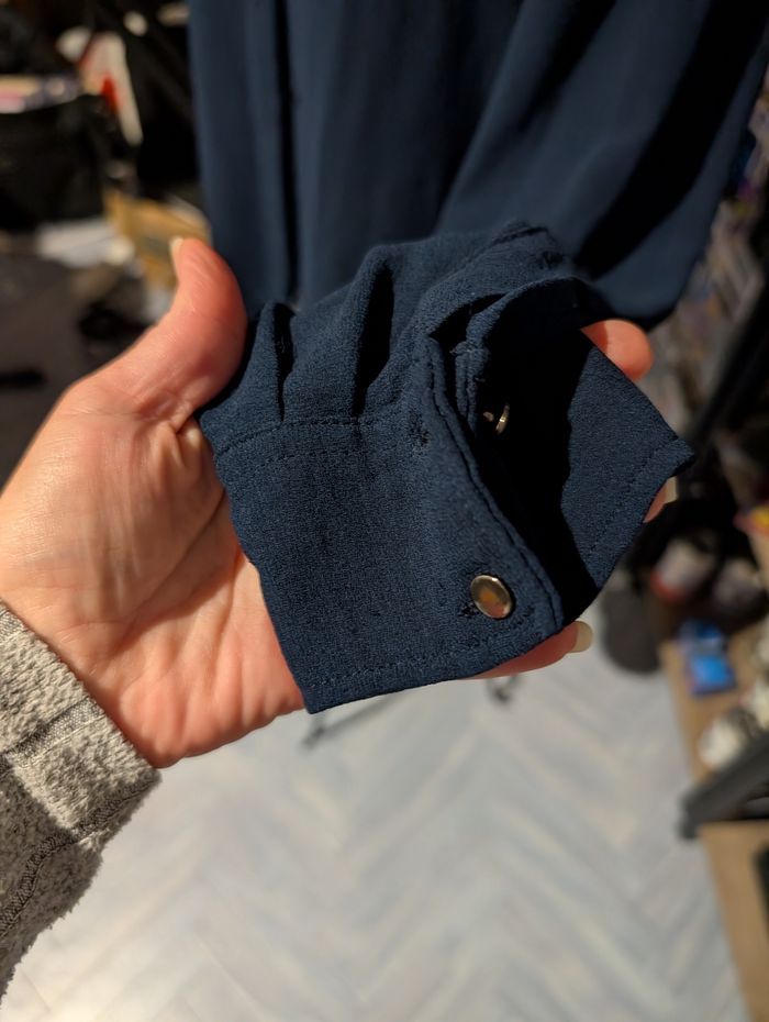 Chemisier Manches Longues Bleu Marine Mango Basics - photo numéro 7