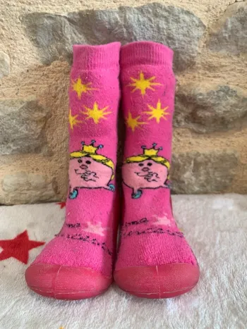 Chaussons chaussettes Isotoner T25/26 Roses