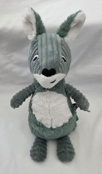 Doudou peluche kangourou Allezou vert et blanc - Deglingos