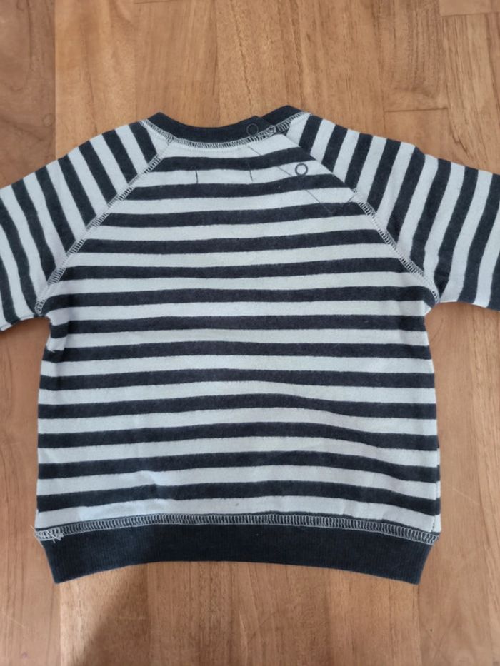 Pull rayé Vertbaudet 9mois 71cm - photo numéro 2