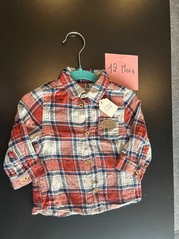 Ce Elise manche longue rouge carreaux