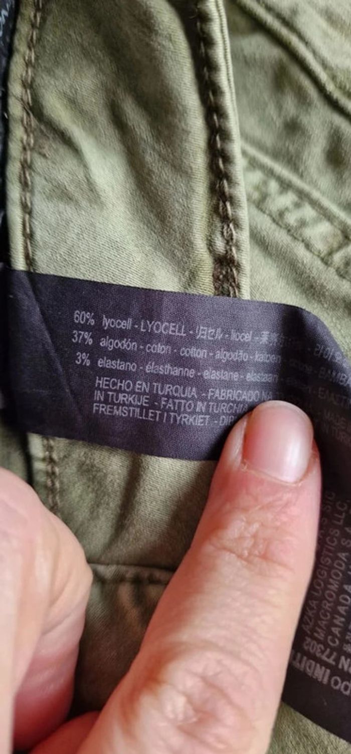 Pantalon skinny à poches Zara kaki taille M ou 38 en lyocell - photo numéro 4