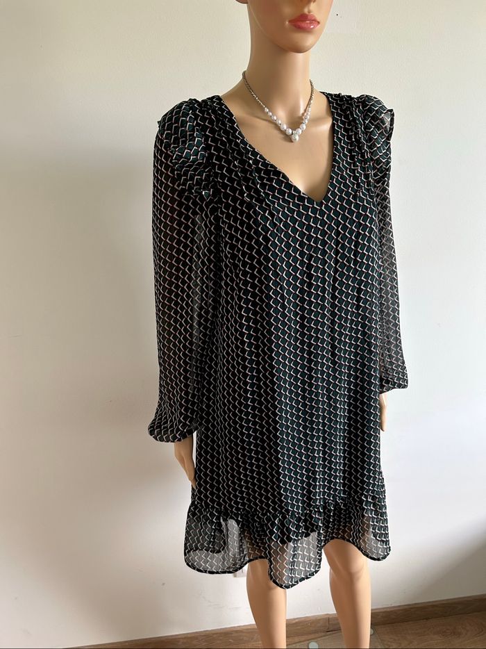 Robe imprimée à manches longues Naf Naf taille 38 excellent état - photo numéro 2