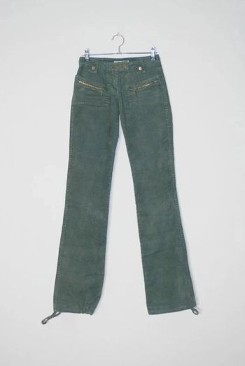 Pantalon velours bleu/vert taille 32