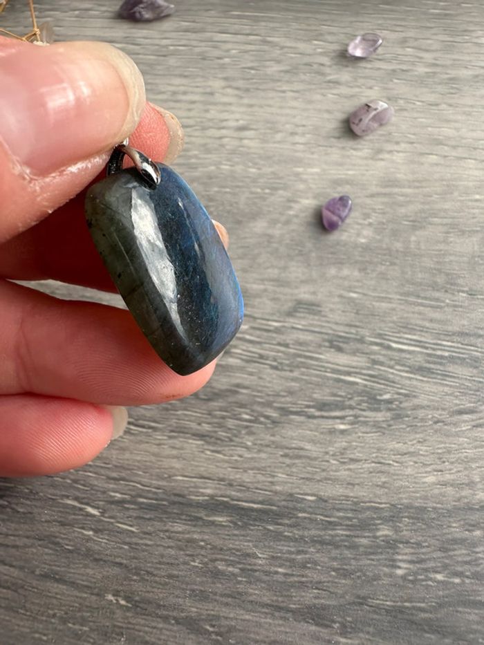 Pendentif en labradorite véritable de Madagascar – Pierre naturelle - photo numéro 5