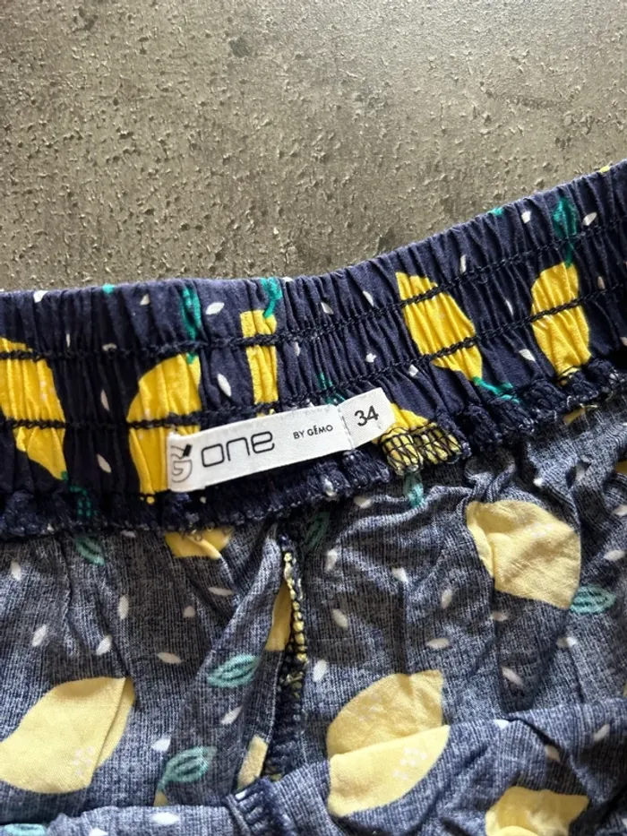 Short en viscose motif citron femme, taille 34 - photo numéro 2