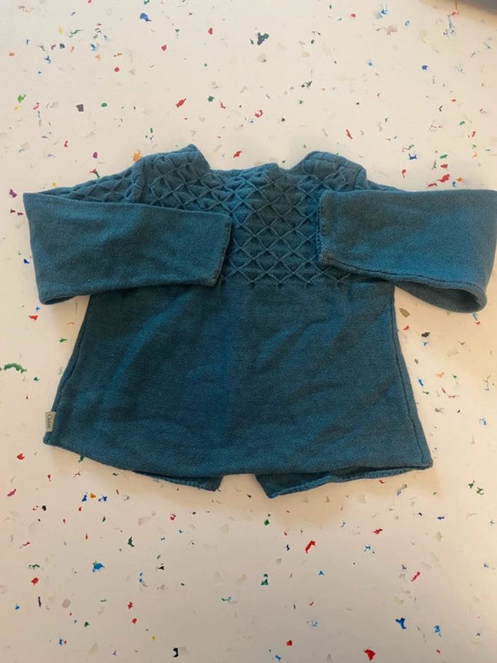 Gilet en laine turquoise Chloé 2 ans - photo numéro 5