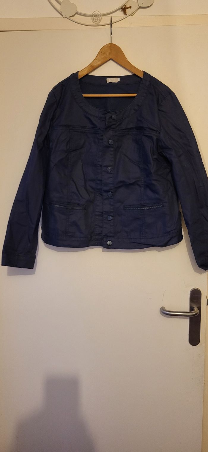 Veste jean bleu marine - photo numéro 4