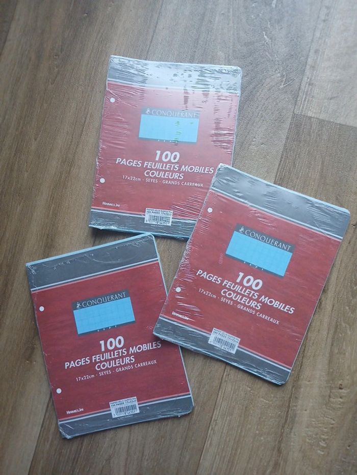 Lot de 3 paquets de 100 feuilles simples bleu🌹 - photo numéro 2