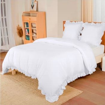 Housse de Couette à Volants 200×200 cm