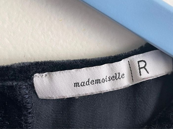 Robe manches longues en velours couleur bleu nuit Mademoiselle R de la redoute - photo numéro 4