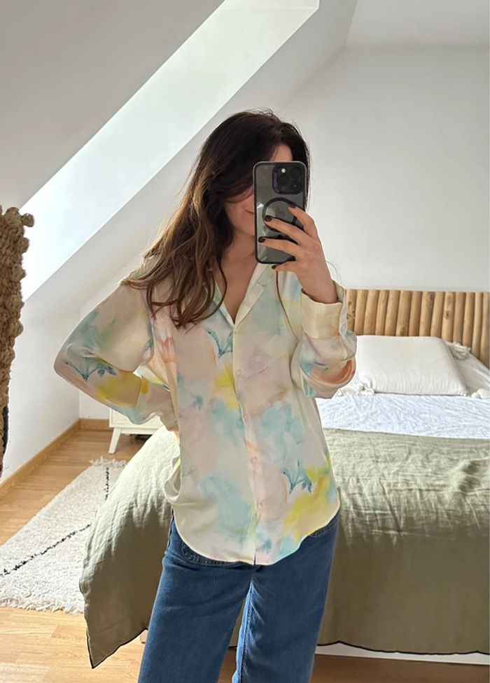 Chemise Tie and dye satinée Zara 🌾 - photo numéro 3