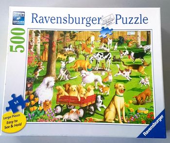 Puzzle 500 pièces  XL  " Au parc du chien " complet