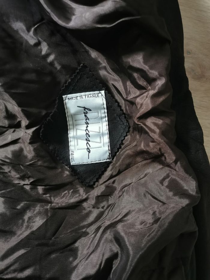 Veste en cuir marron Francesco Rizzi - photo numéro 2
