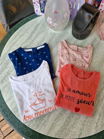 Lots de 4 tee-shirts filles. Verbaudet