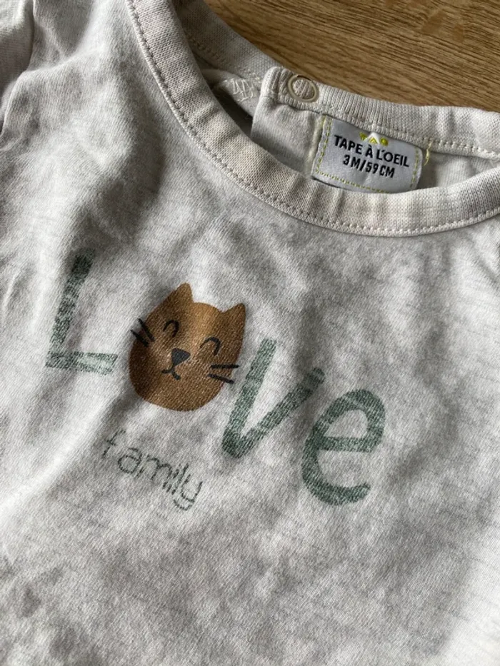 T-shirt 3 mois tape à l’œil - photo numéro 2