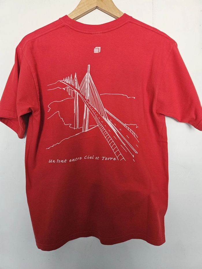 T-shirt original à manches courtes unisexe - Taille L / 40 - Viaduc de Millau - Rouge - photo numéro 2
