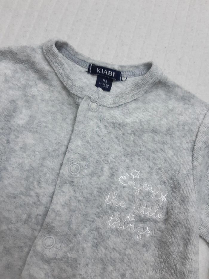 Pyjama 1 pièce gris Kiabi 1 mois - photo numéro 2