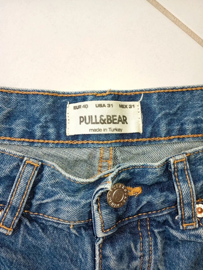 Pull&Bear - Jean Denim Standard Dark Blue - 100% coton - photo numéro 5