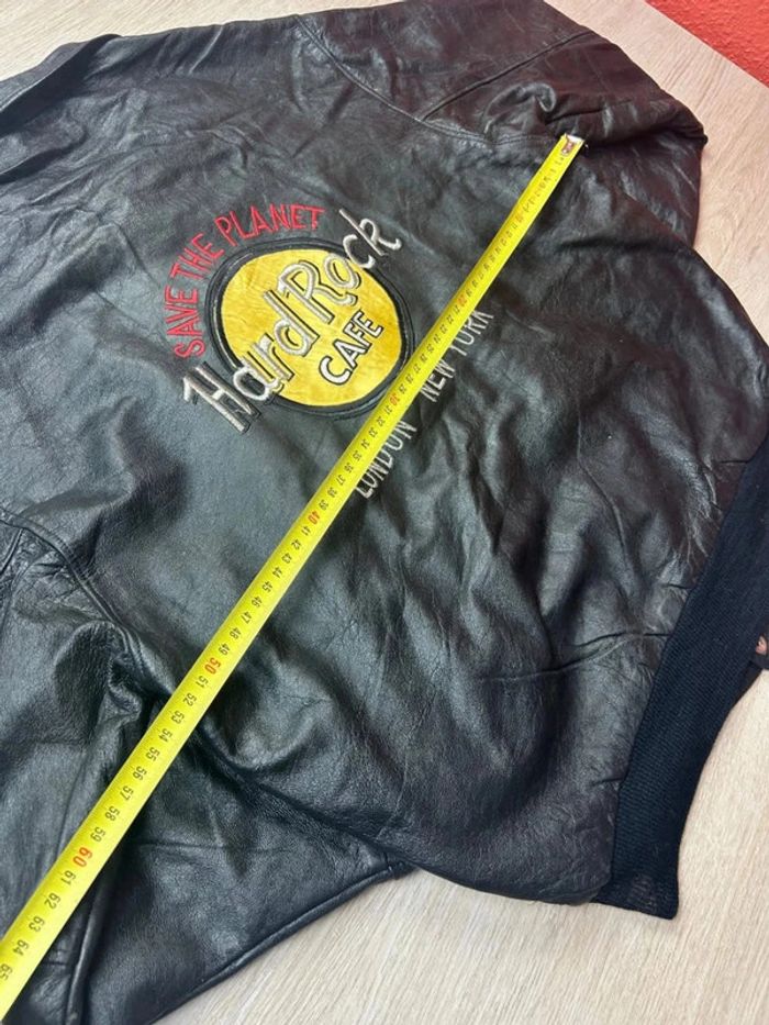 Blouson Vintage Cuir Hard Rock Cafe “Save The Planet” London New York Taille M - photo numéro 13