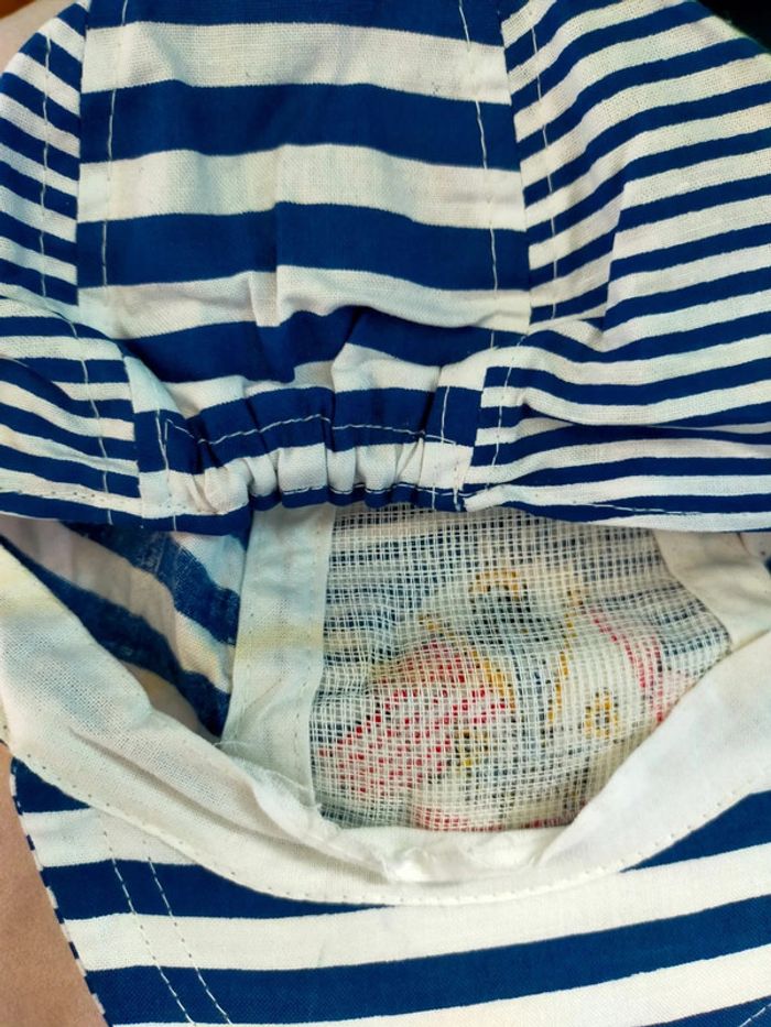 Casquette rayée bleu marine – motif Marines – Taille 56 cm - photo numéro 5
