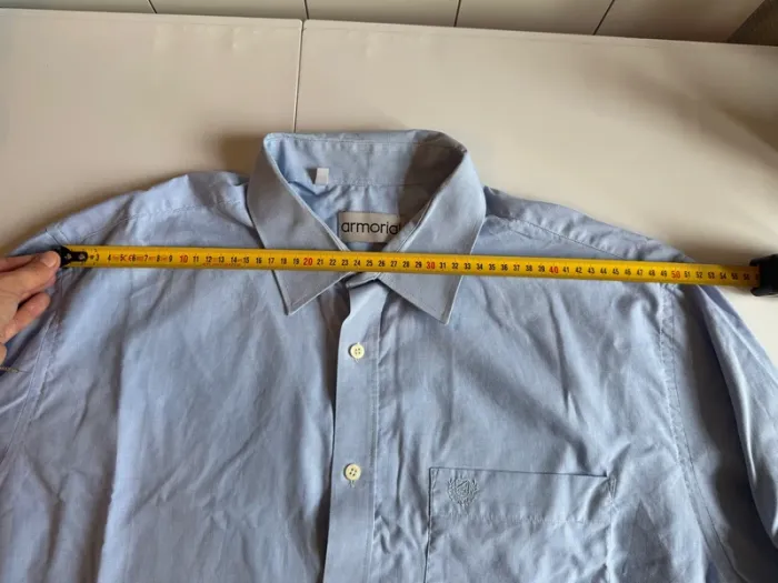 Chemise bleu vintage  en bon état taille 46 armorial - photo numéro 14