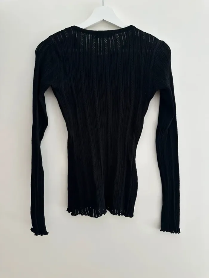 Pull noir en maille, manches longues , Costes Taille S - photo numéro 7