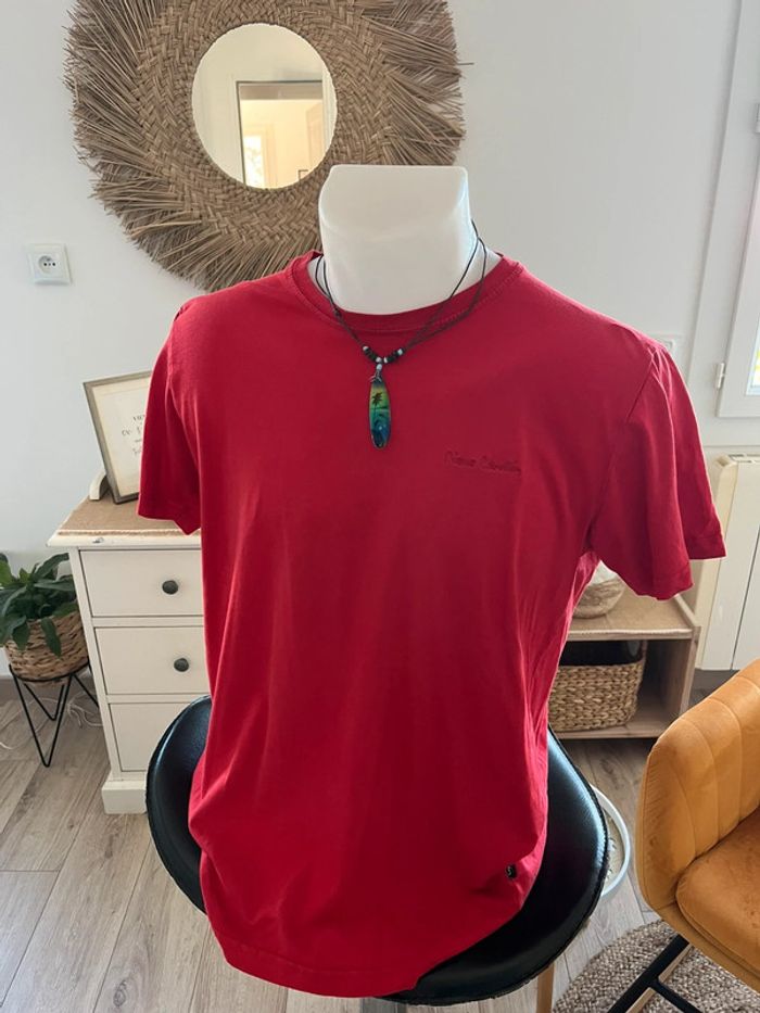 T-shirt coton manches courtes rouge , col rond homme Pierre Cardin taille M