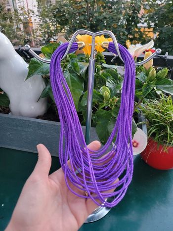 Collier multirangs vintage violet