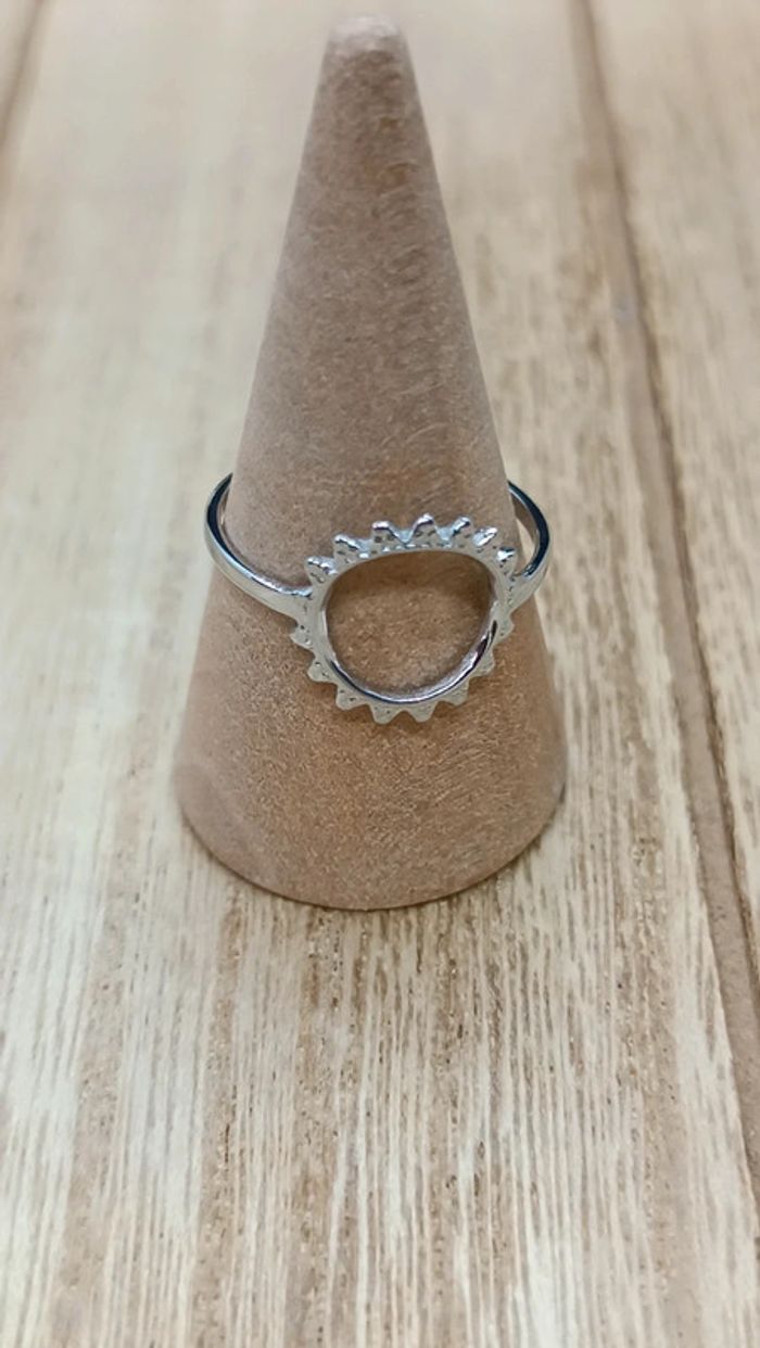 Bague acier inoxydable soleil argenté - photo numéro 2