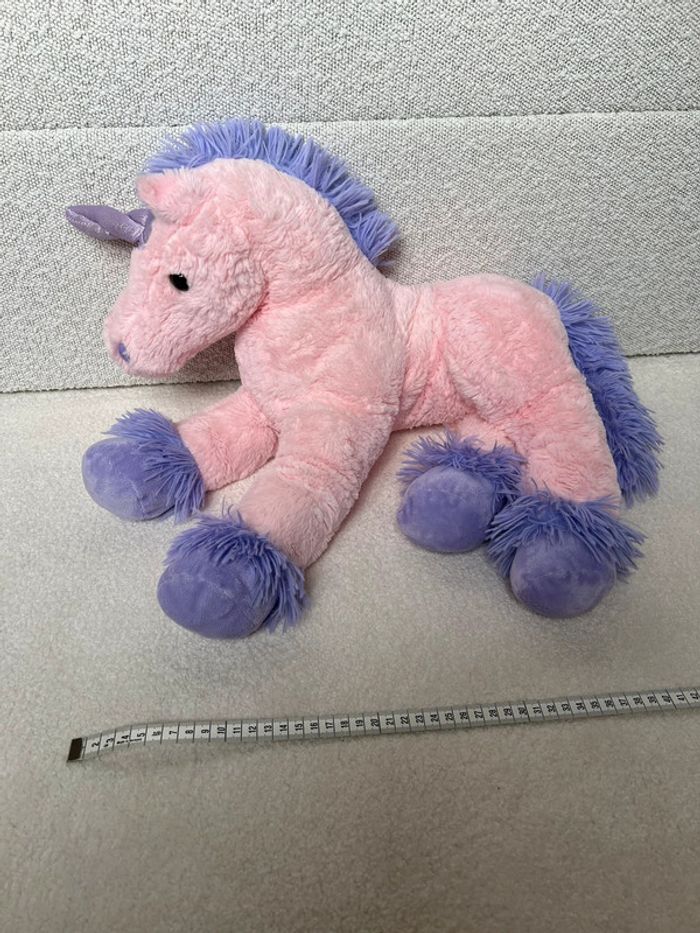 Peluche licorne rose et violet - photo numéro 2