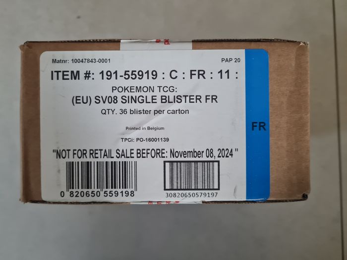 Pokemon SV08 Case de 36 boosters Sleeves en FR