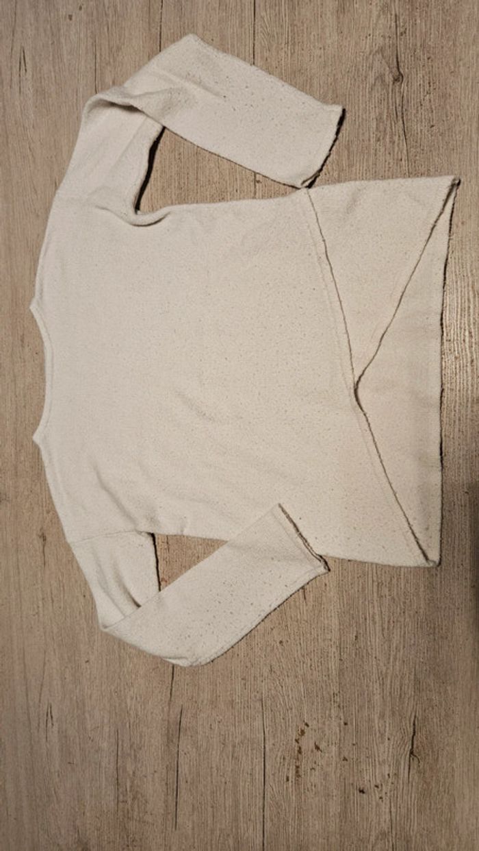 Pull blanc cassé à manches longues, Benetton, 11/12 ans - photo numéro 3
