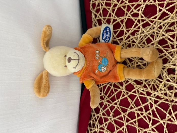 Doudou chien salopette orange MOTS D'ENFANTS - photo numéro 5