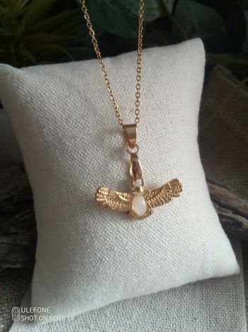 Collier aigle avec pierre de lune naturelle