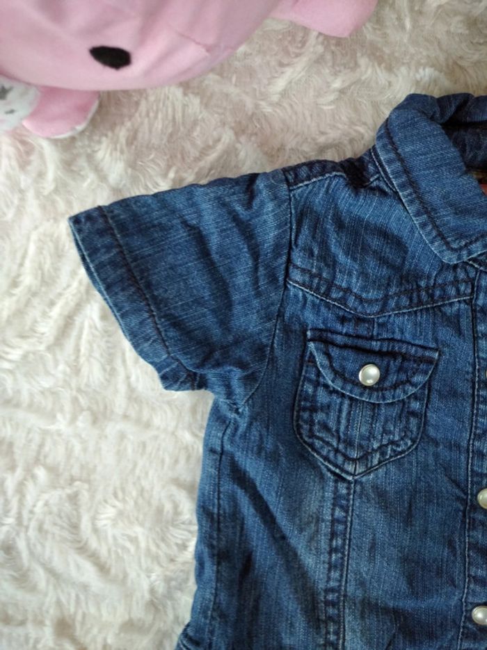 Robe doublée jeans Fille 6 mois Garden colors Tissaia Fleurs - photo numéro 3