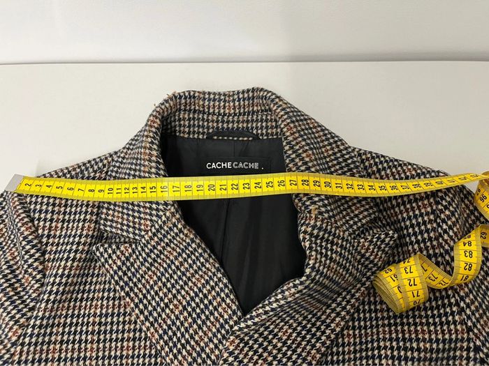 Manteau caban taille 40 marque Cache Cache motif pied de poule - photo numéro 6