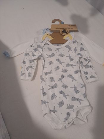 Lot 3 body petit bateau 6mois neufs