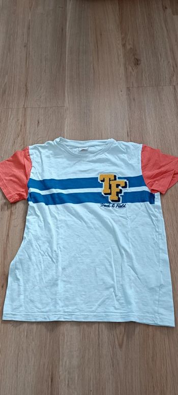 T-shirt manches courtes blanc tape à l'oeil 10 ans