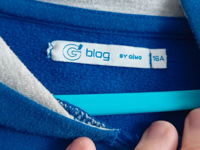 Pull à capuche bleu Gémo 16 ans - photo numéro 3