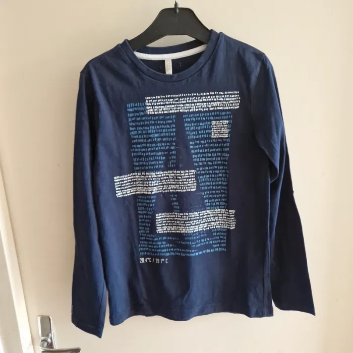 9/10 ans tee-shirt bleu marine